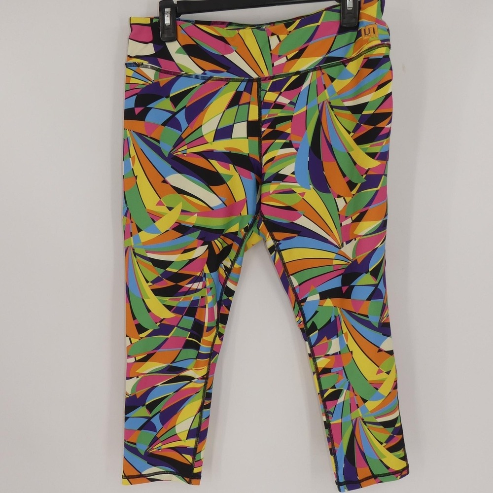 Loudmouth Capri Leggings Women's Medium Multicolor Geometric Golf Stretch